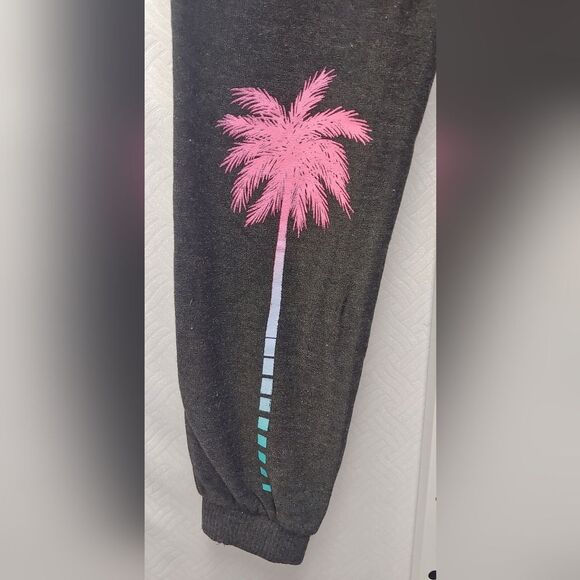 Chaser Palm Tree Lounge Sweats Sweatpants Sz XS Gray New w/o Tags - Picture 4 of 7